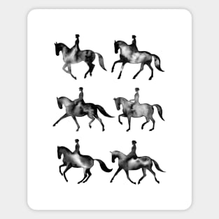 Black Dressage Horses Magnet